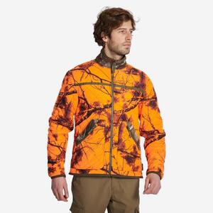 Chaqueta Caza Solognac Hombre Acolchada Reversible Camuflaje Treemetic Fluo