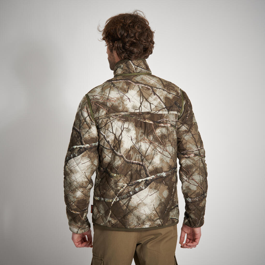 SILENT REVERSIBLE PADDED HUNTING JACKET TREEMETIC/TREEMETIC - NEON