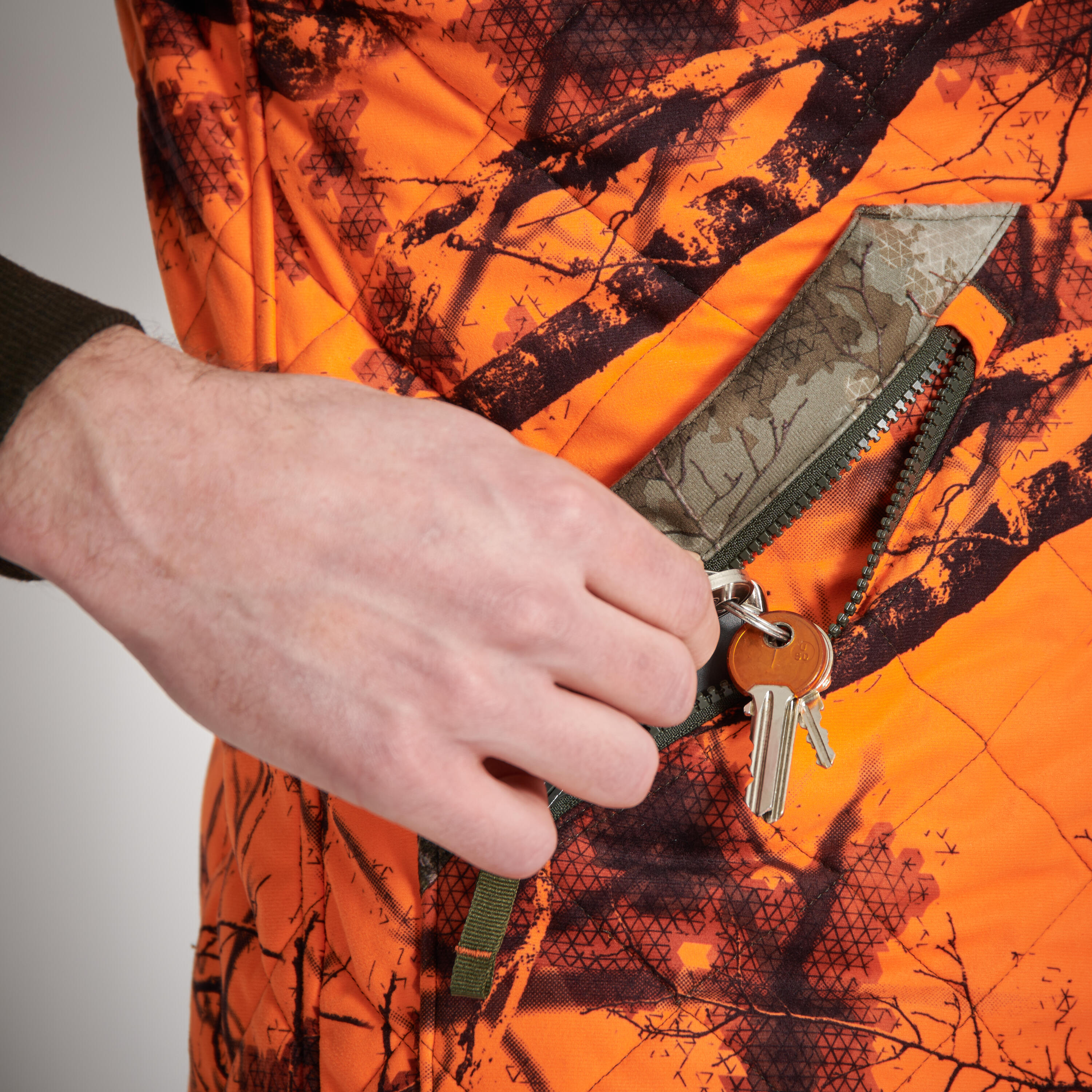Gilet caccia 100 TREEMETIC reversibile fluo  7/8