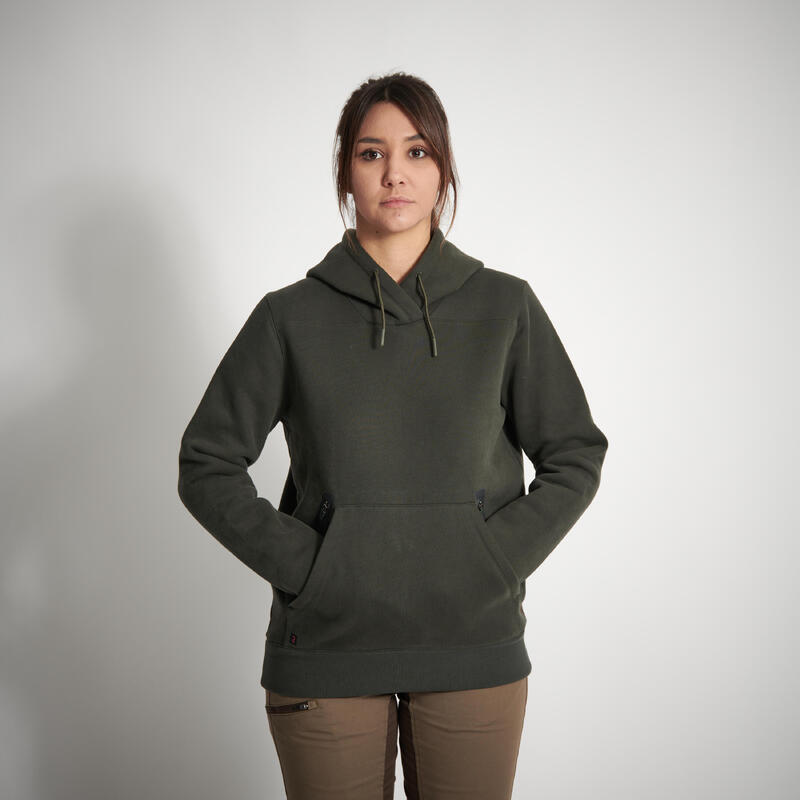 Kadın - Kapüşonlu Sweatshirt - Avcılık Ve Doğa Gözlemi - Yeşil - 500