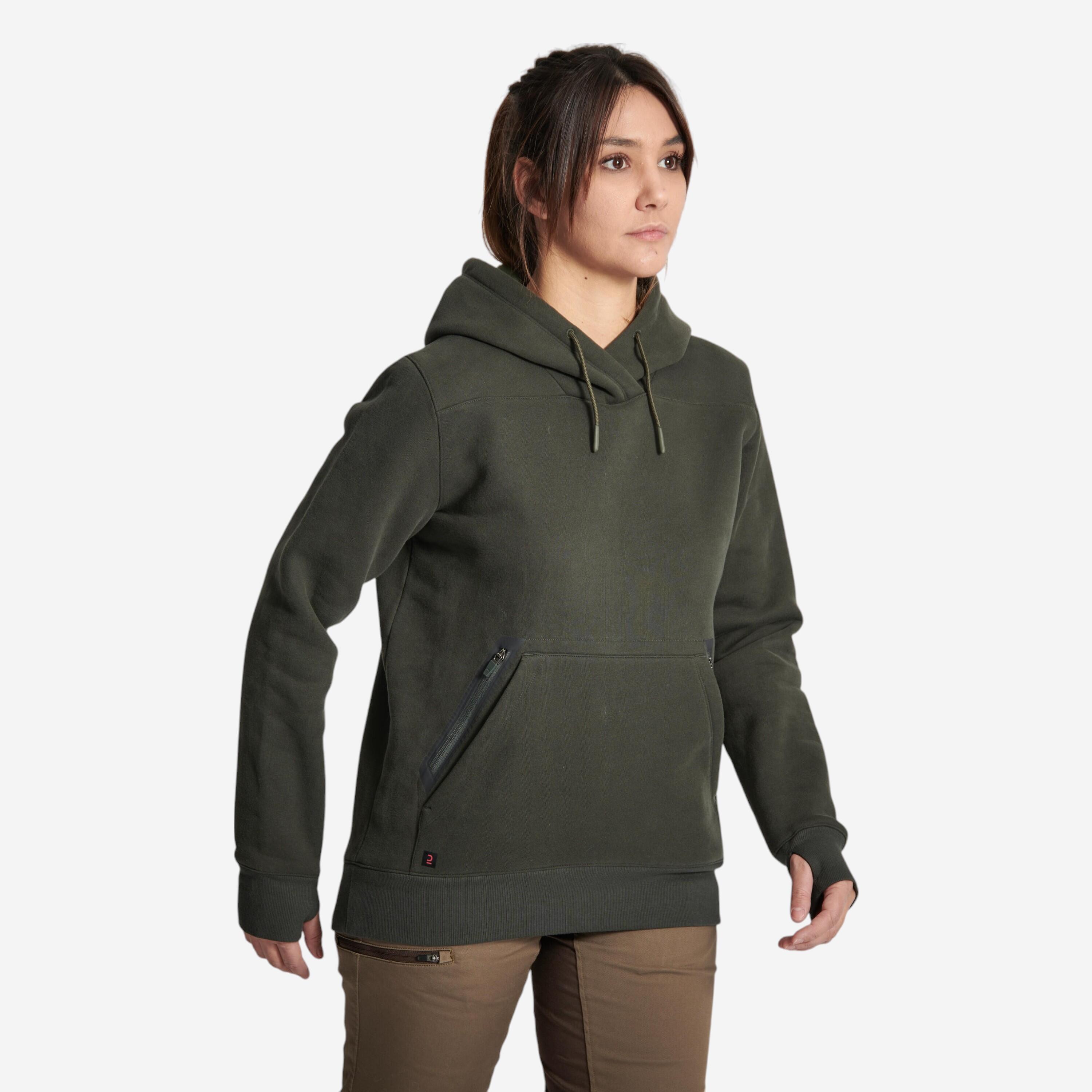 Solognac - Sweat-shirt Capuche Femme 500 Chaud Vert - Sweat-shirt - Chasse Et Tir Sportif - Vert - 48 Xl - Decathlon