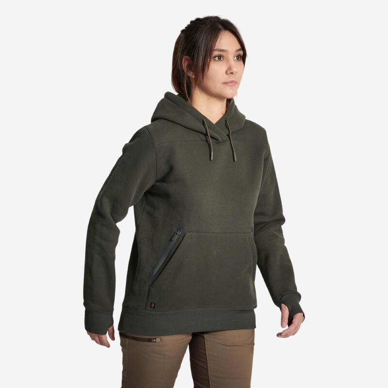 Kadın Kapüşonlu Sweatshirt - Yeşil - Avcılık ve Doğa Gözlemi - 500