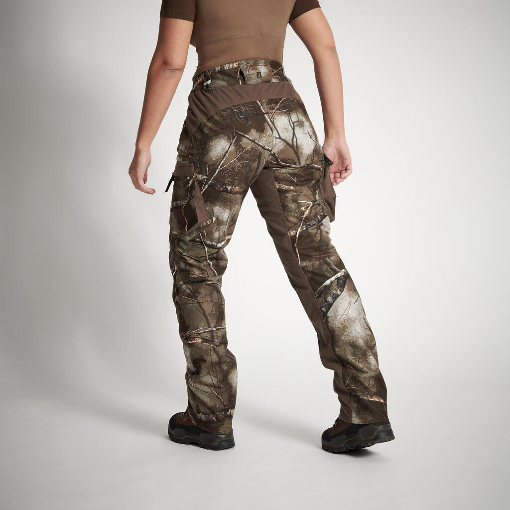 Jagd-Regenhose Treemetic 500 Damen warm wasserdicht geräuscharm Camouflage 