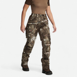 PANTALON FEMME CHASSE CHAUD IMPERMÉABLE SILENCIEUX CAMOUFLAGE TREEMETIC 500