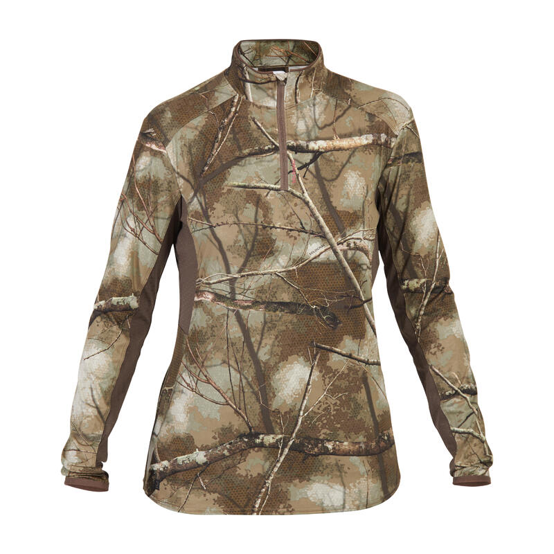 Jagd-Langarmshirt 500 TREEMETIC Damen geräuscharm atmungsaktiv