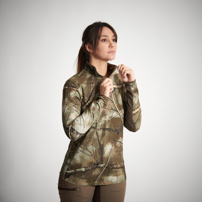 T-SHIRT MANCHES LONGUES CHASSE FEMME SILENCIEUX RESPIRANT TREEMETIC 500