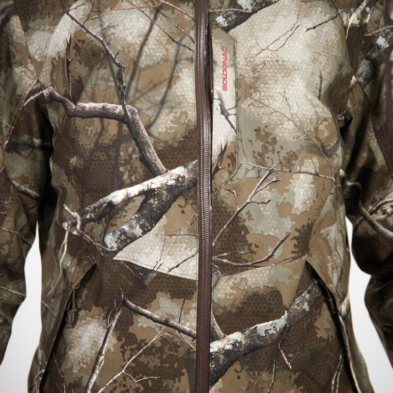 Jagdjacke Regenjacke 500 Damen geräuscharm Camouflage 