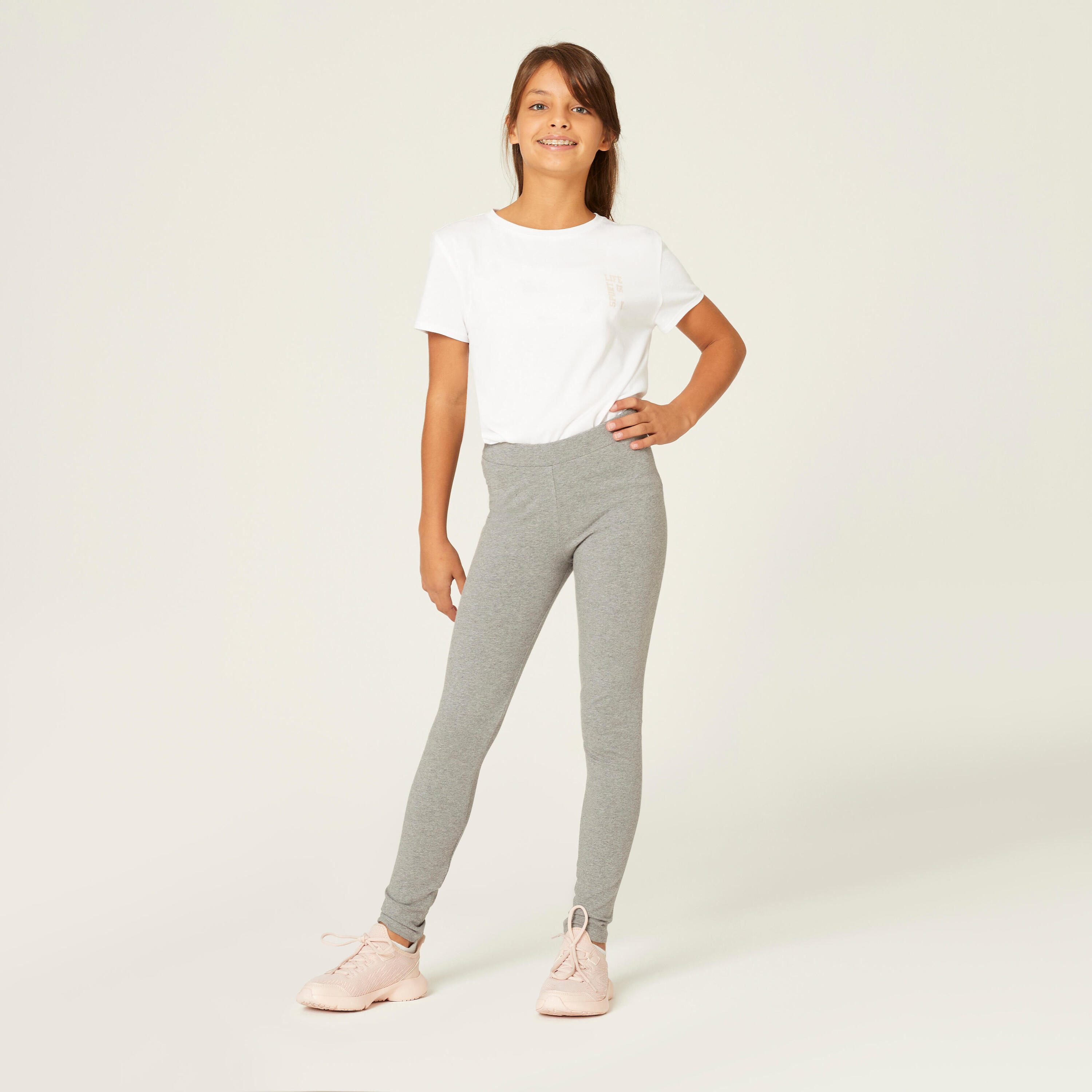 Leggings Mädchen Baumwolle - grau  4/5