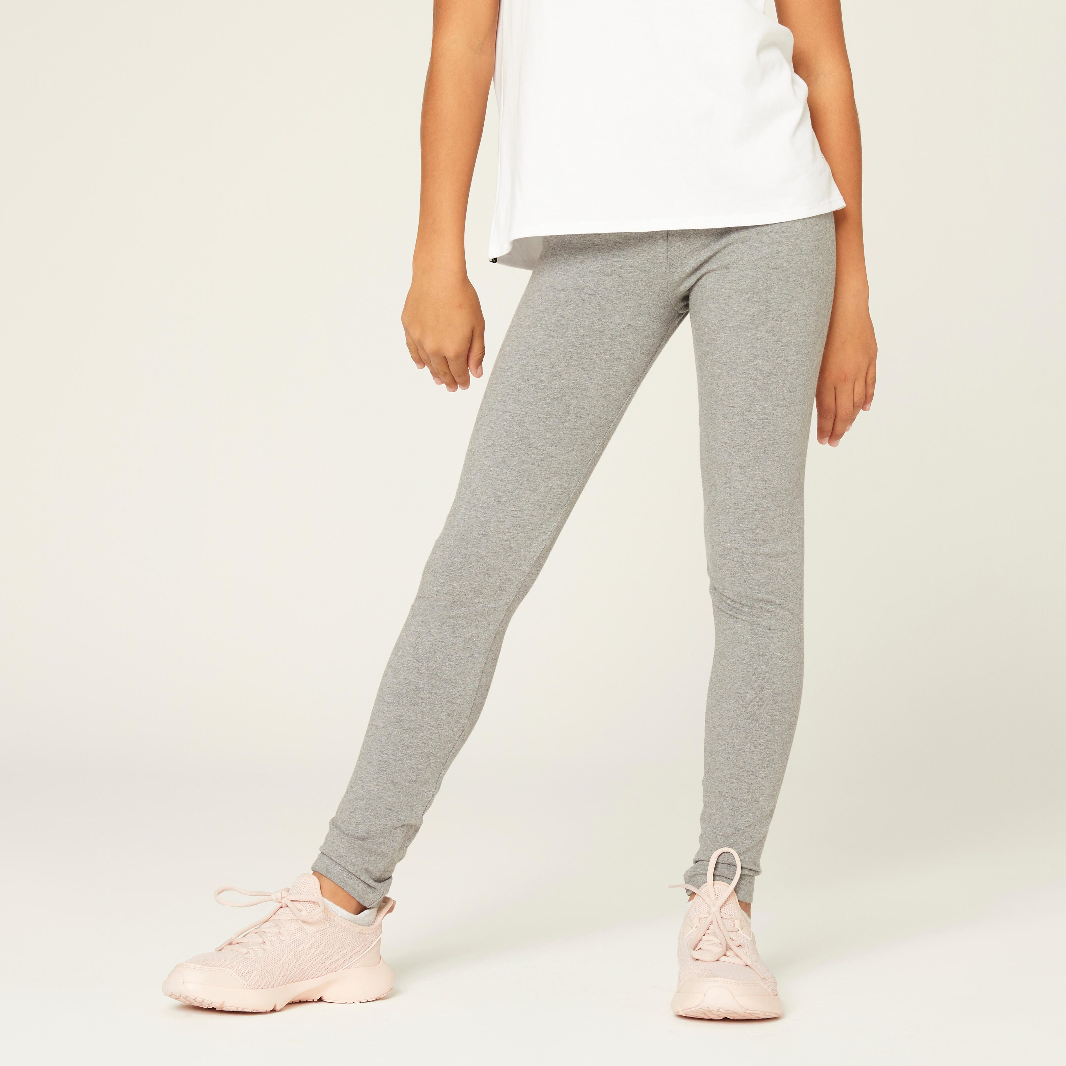 legging coton fille - gris - decathlon