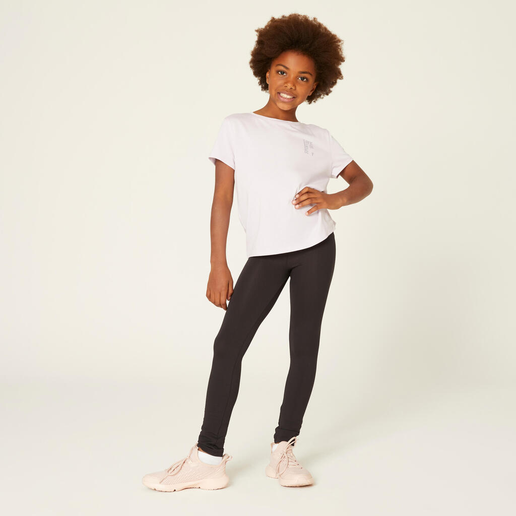 Legging taille haute et respirant fille, noir