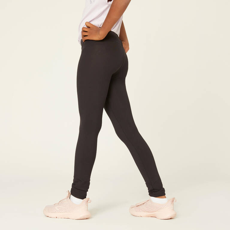 Girls' Breathable Leggings S500 - Navy Blue/Pink