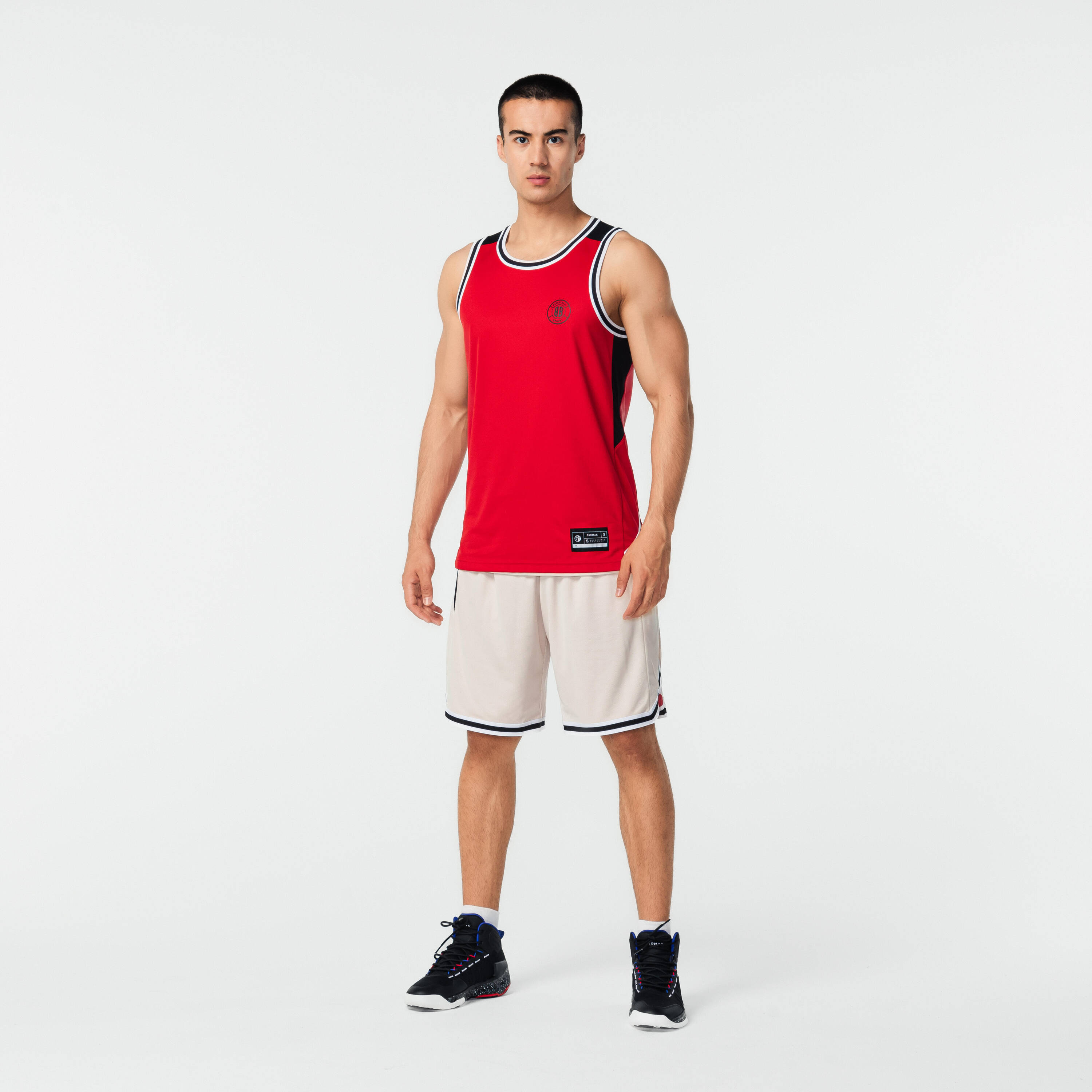 Unisex Basketball Shorts Reversible SH500 - Red Beige -  5