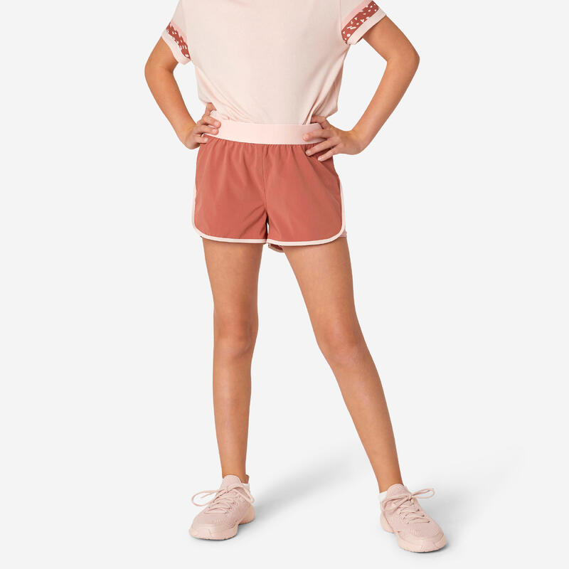 2-in-1 short voor meisjes terracotta