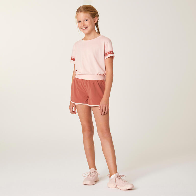 2-in-1 short voor meisjes terracotta