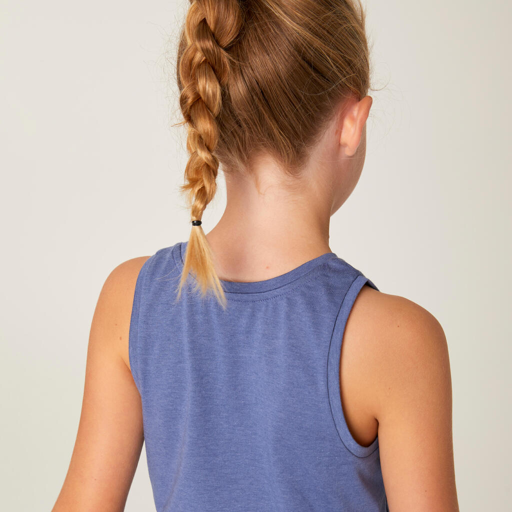 Girls' Cotton Tank Top 500 - Blue