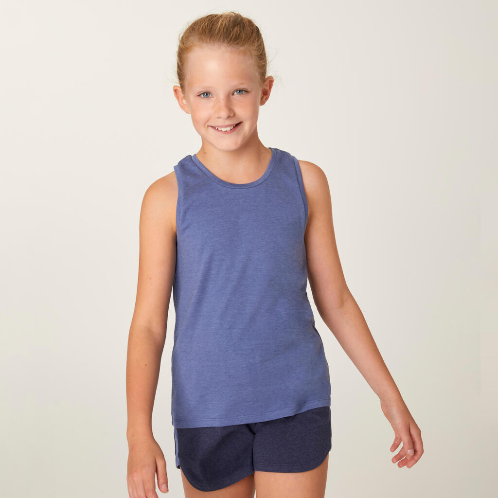 Girls' Cotton Tank Top 500 - Blue