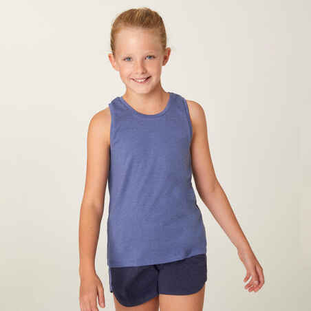 Girls' Cotton Tank Top 500 - Blue