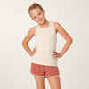 Girls' Cotton Tank Top 500 - Beige