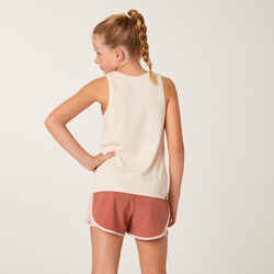 Girls' Cotton Tank Top 500 - Beige