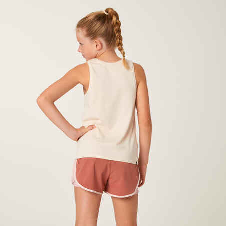 Berankoviai marškinėliai mergaitėms „500“, smėlio spalvos