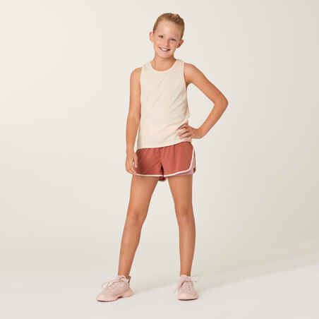 Girls' Cotton Tank Top 500 - Beige