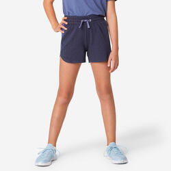 Short multisport coton fille, Gris clair