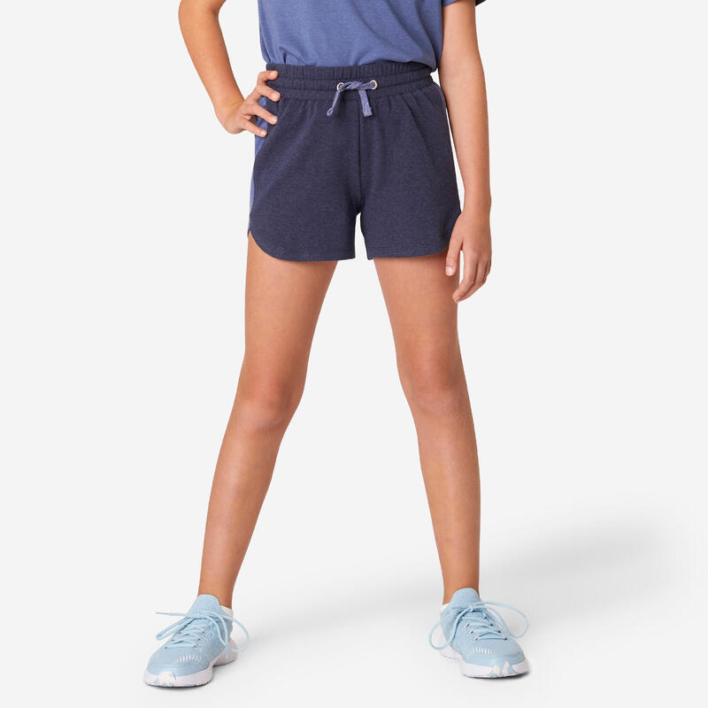 Katoenen short meisjes blauw