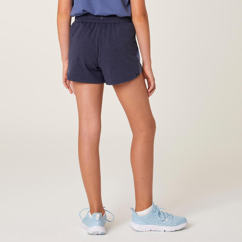 Short coton fille - bleu