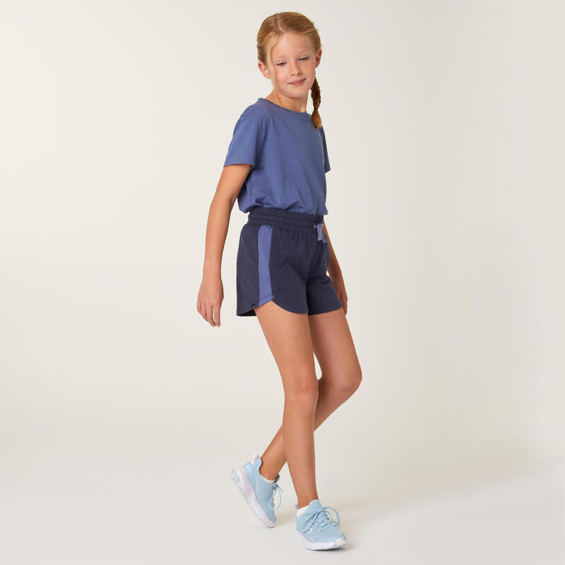 Katoenen short meisjes blauw