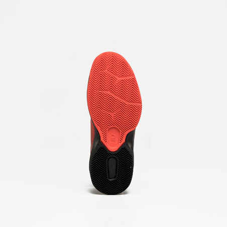 Παιδικά παπούτσια padel PS 500 JR με κορδόνια - Κόκκινο/Μαύρο