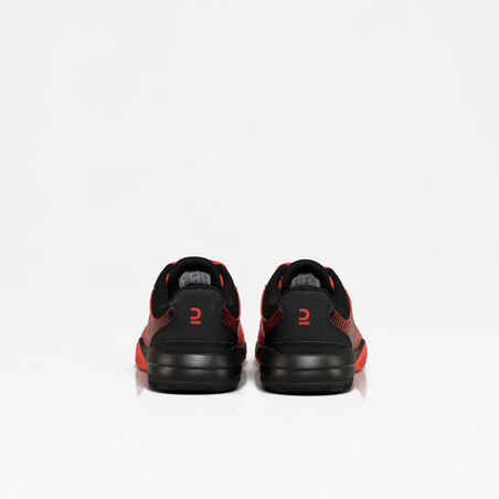 Παιδικά παπούτσια padel PS 500 JR με κορδόνια - Κόκκινο/Μαύρο