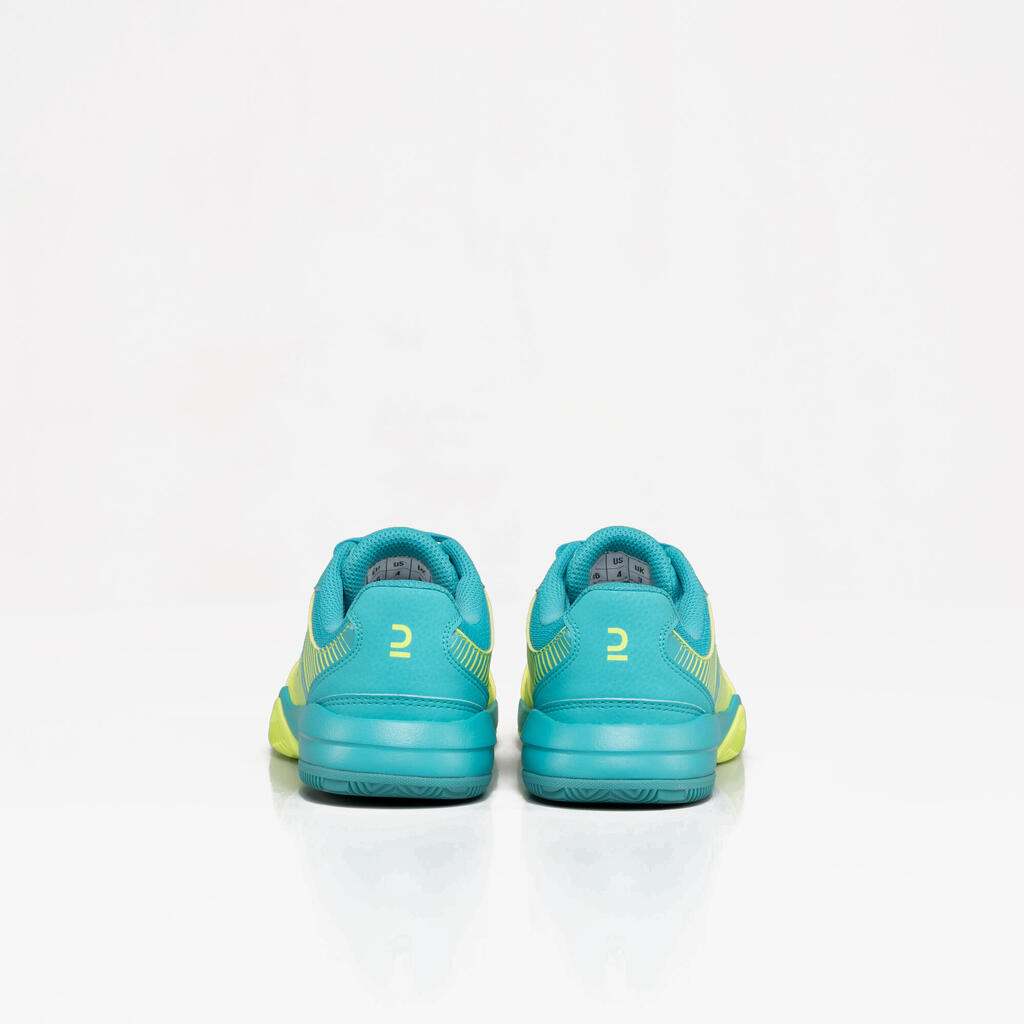 Detská obuv PS500 na padel šnurovacia modro-žltá