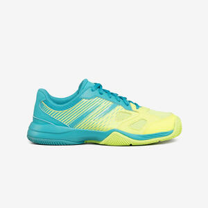 Zapatillas de pádel niño PS 500 JR lace azul claro amarillo