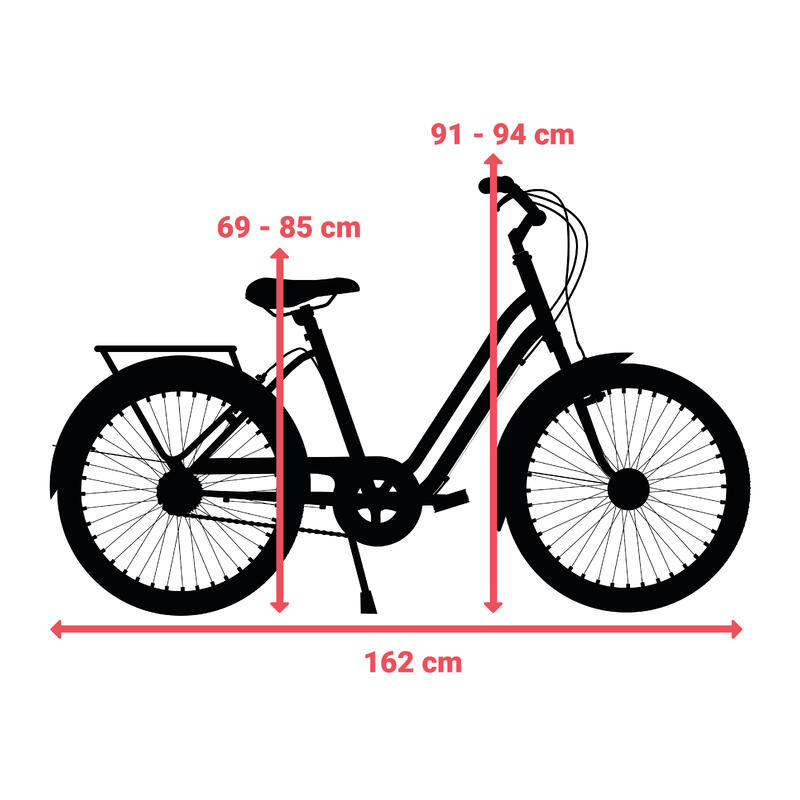 Kinderfahrrad City Bike 24 Zoll Elops 900 rot