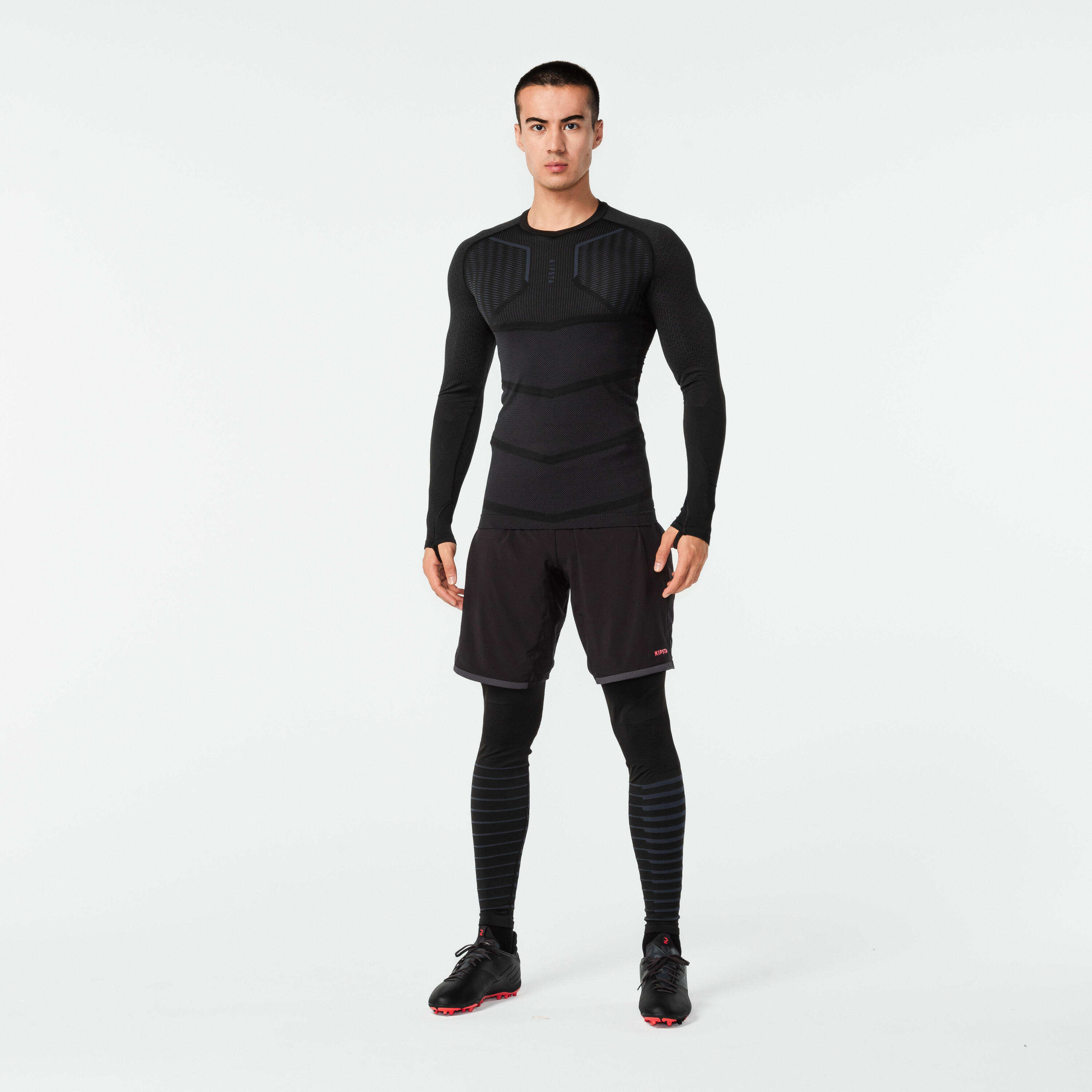 Mallas térmicas de fútbol Adulto Kipsta Keepdry 500 negras 4/6