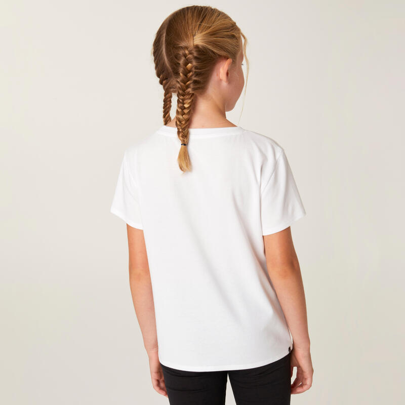 Çocuk Beyaz Pamuklu Spor Tişörtü - 500