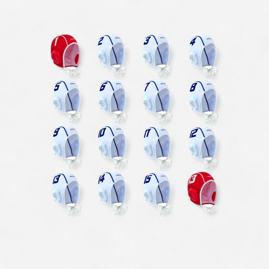 LOT DE 16 BONNETS WATER POLO WP900 ADULTE BLANC