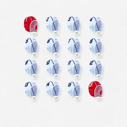 LOT DE 16 BONNETS WATER POLO WP900 ADULTE BLANC