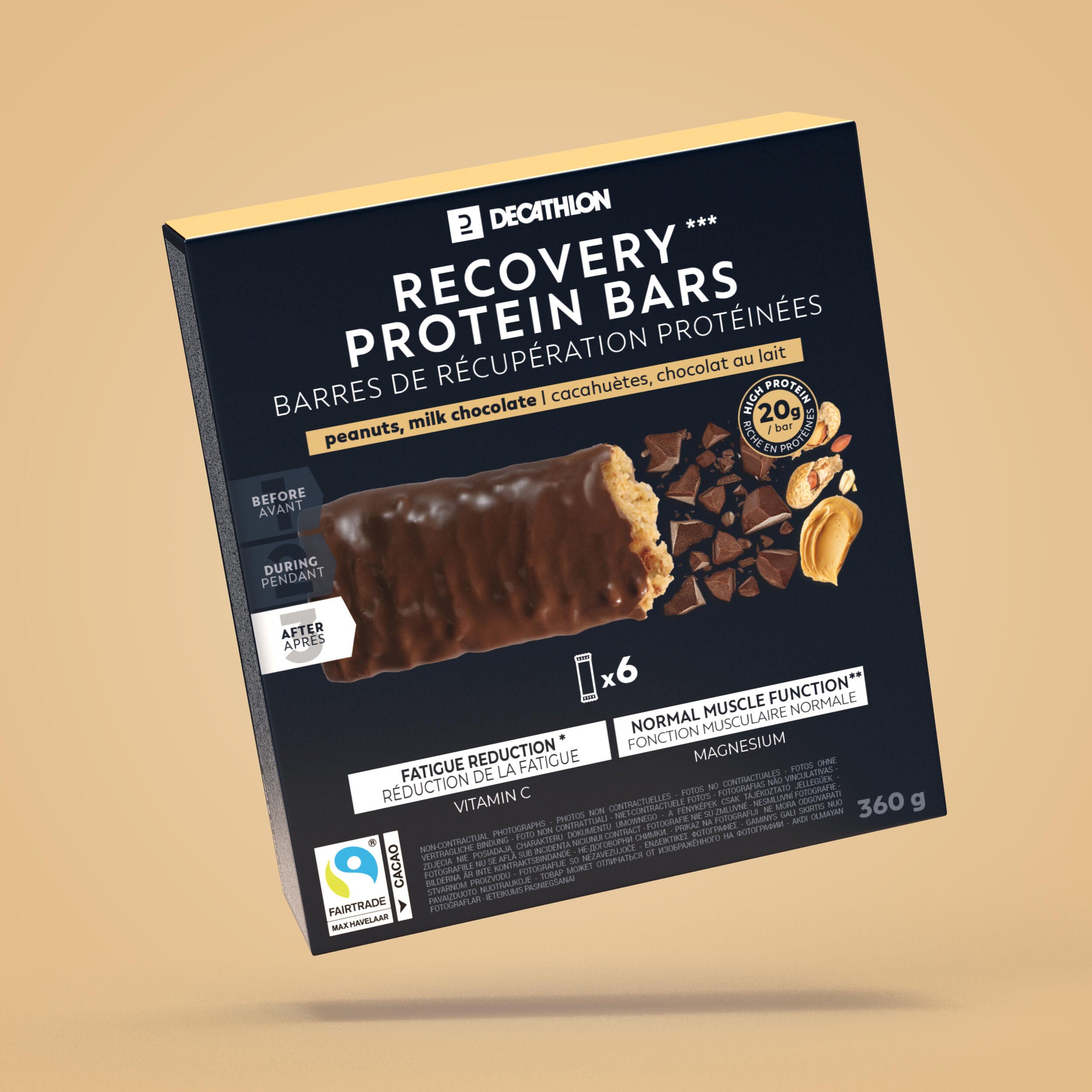 Baton proteic de recuperare*6 Ciocolată/Arahide DECATHLON Alimentare