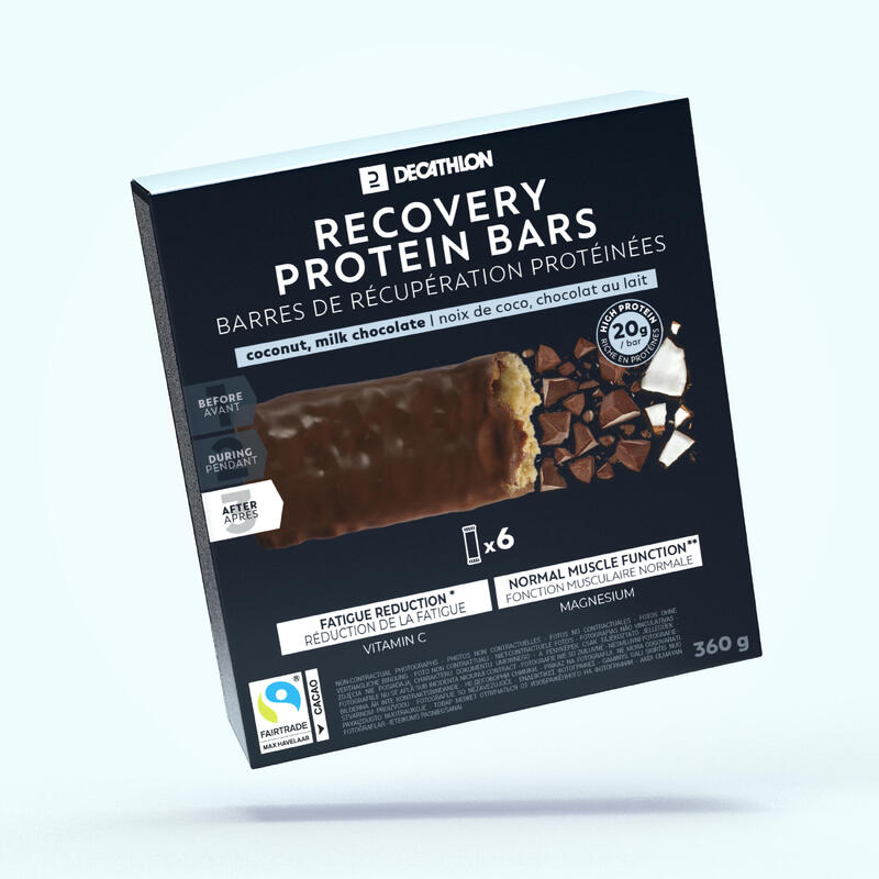 Baton proteinowy regeneracyjny Decathlon x 6 czekolada / kokos
