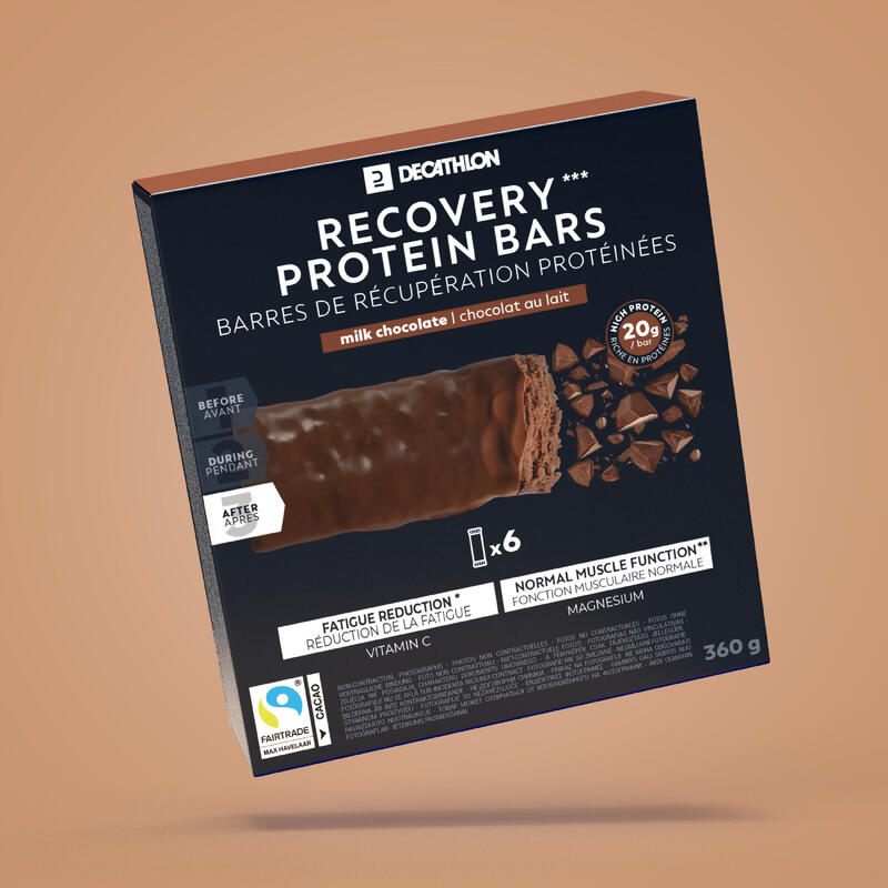Baton proteinowy regeneracyjny Decathlon czekoladowy x 6