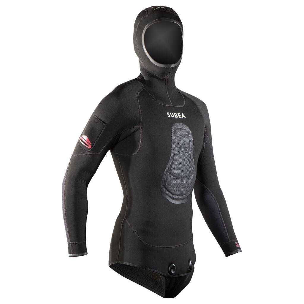 Men's spearfishing jacket 5 mm neoprene SPF 900 black