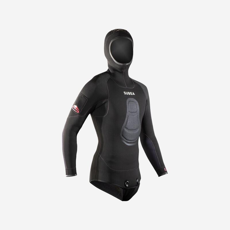 Chaqueta Pesca Submarina SPF 900 Hombre Negro Neopreno 5 mm