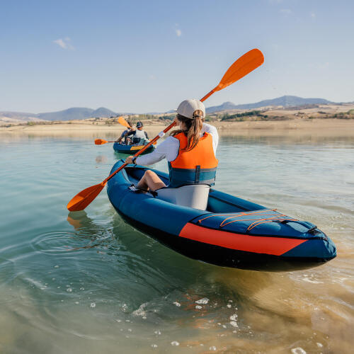 STAND UP PADDLE GONFLABLE DEBUTANT COMPACT L BLANC - BLEU