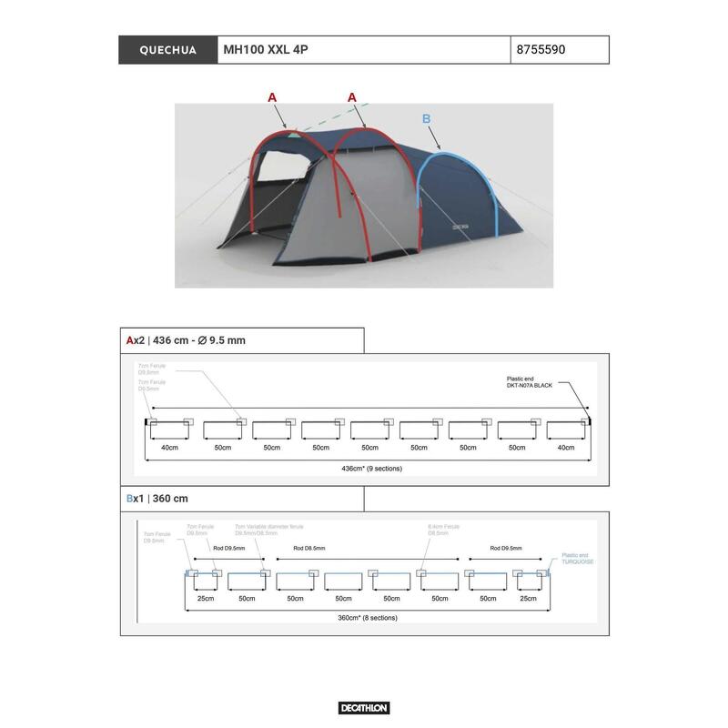 Cort Camping MH100 XXL 4 Persoane