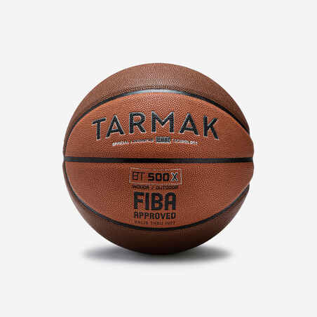 Μπάλα μπάσκετ ενηλίκων BT500 Grip Μέγεθος 7 - Καφέ/Πορτοκαλί