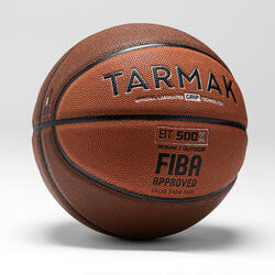 Ballon de Basket Adulte BT500 Grip Taille 7 - Marron Orange