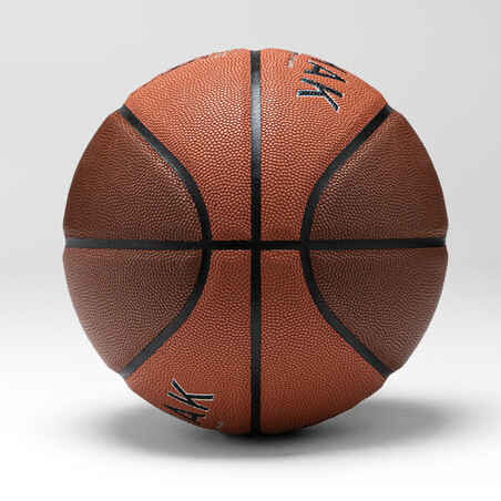 Suaugusiųjų krepšinio kamuolys „BT500 Grip“, 7 dydžio, rudas, oranžinis