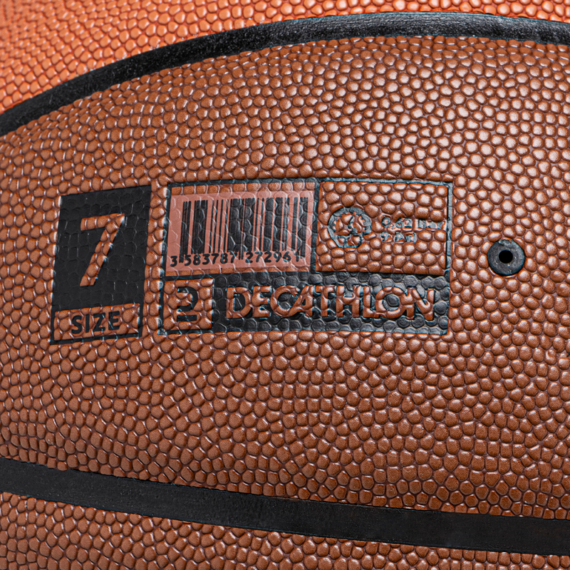 Ballon de basket adulte bt500 grip taille 7 - marron orange TARMAK