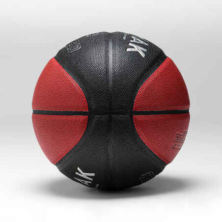 Adult Basketball BT500 Grip Ltd  Size 7 - Red/Black